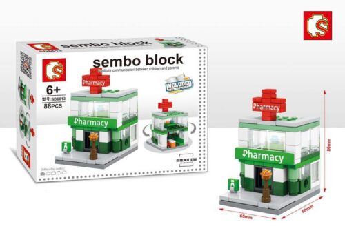 Bộ lắp ghép Sembo SD6023 Tiệm Thuốc Tây Mini chi tiết cao, đồ chơi lắp ráp kiến trúc tinh xảo cho thanh niên 14 tuổi, giá tốt