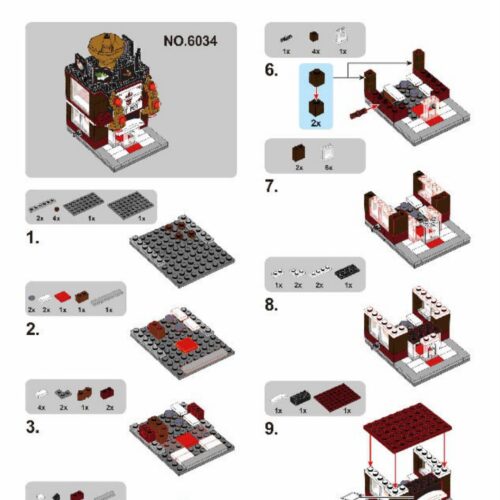 Sách hướng dẫn lắp ráp Mô hình quán lẩu SEMBO SD6034 | Hướng dẫn lắp ráp SEMBO SD6034 Quán lẩu