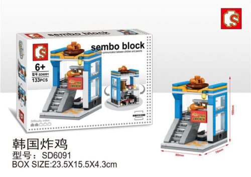 Bộ lắp ghép Cửa hàng gà rán Hàn Quốc SEMBO SD6091 giá rẻ, mô hình mini dễ thương cho bé gái 6 tuổi.