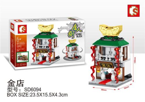 Bộ lắp ghép Cửa Hàng Vàng Bạc Phố Tàu Sembo SD6094 giá rẻ, mô hình kiến trúc mini cho bé gái 6 tuổi rèn luyện sự khéo léo.