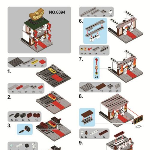 Cửa Hàng Vàng Bạc Phố Tàu Sembo SD6094 sách lắp ghép Sembo SD6094 Tiệm Vàng Phố Người Hoa