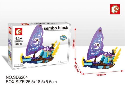 Bộ đồ chơi lắp ráp Sembo SD6204 Thuyền Phiêu Lưu Sử Thi của Naida, mô hình thuyền buồm thần tiên màu tím xanh, phù hợp cho con gái 14 tuổi, giá tốt.