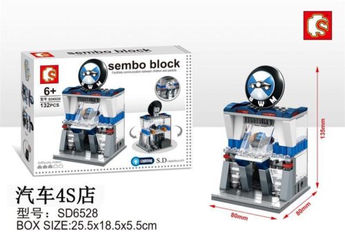 Bộ lắp ghép Cửa hàng ô tô 4S Sembo SD6528, đồ chơi xếp hình showroom xe hơi mini cho bé trai 6 tuổi, giá rẻ.