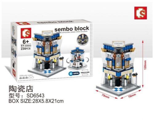 Bộ lắp ghép Cửa hàng gốm sứ SEMBO SD6543 có đèn LED, đồ chơi mô hình cho bé gái 6 tuổi giá rẻ.