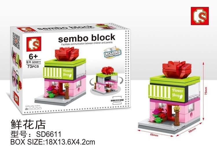 Bộ đồ chơi Cửa hàng hoa Sembo SD6611 cho bé gái 6 tuổi, hộp sản phẩm chất lượng cao, giá tốt
