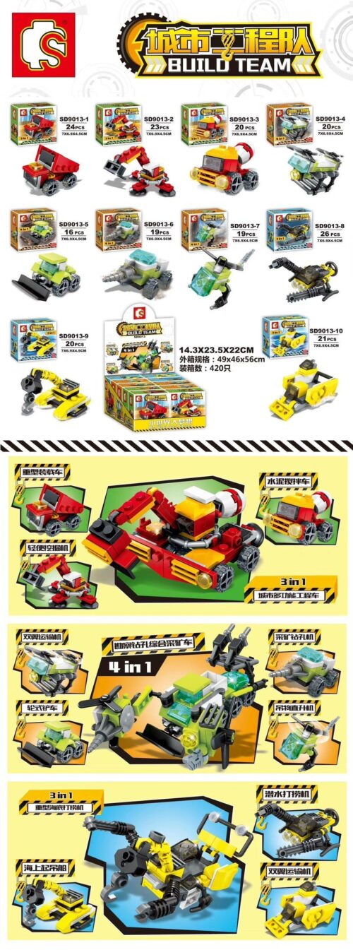Bộ lắp ráp SEMBO SD9013-10 Đội Xe Công Trình Thành Phố 10 kiểu, đồ chơi mô hình xe xây dựng cho bé trai 6-12 tuổi giá tốt, phát triển tư duy sáng tạo.