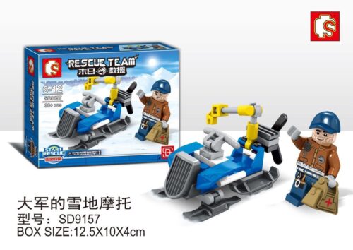 Bộ lắp ghép Xe trượt tuyết cứu hộ SEMBO SD9157 giá rẻ cho bé trai 6 tuổi. Mô hình xe trượt tuyết quân sự với 38 mảnh ghép.