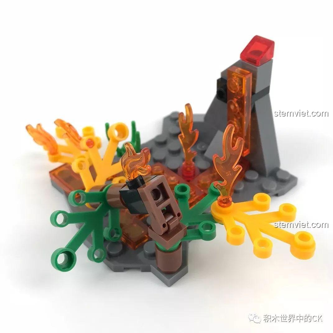 Minifigure lính cứu hỏa không mặt nạ, thể hiện khuôn mặt nhân vật trong bộ Sembo SD9512.