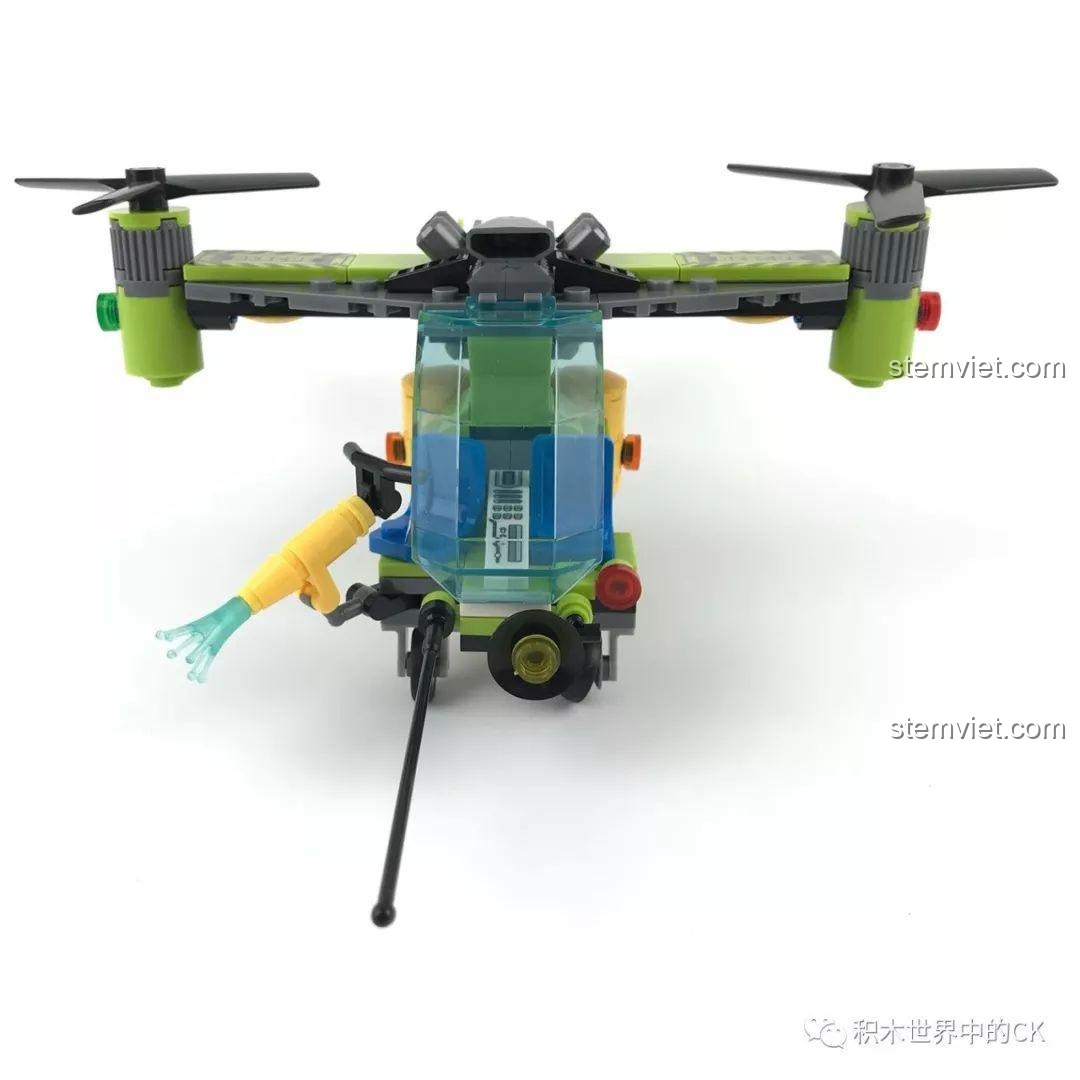 Mô hình Trực thăng Cứu Hộ Núi Lửa Sembo SD9512 đã lắp ráp hoàn chỉnh, nhìn từ bên hông.