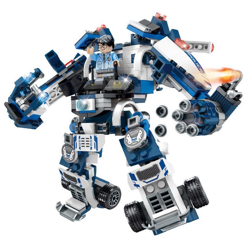 Mô hình Robot Cảnh sát Biến hình SEMBO SD9546 với minifigure, chi tiết sắc nét, tương thích LEGO®, đồ chơi mô hình cho bé trai 6 tuổi.