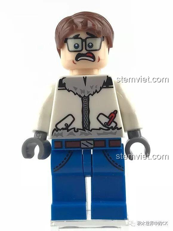 Minifigure Nhà khoa học với biểu cảm ngạc nhiên, chi tiết độc đáo trong bộ lắp ráp SEMBO SD9549.
