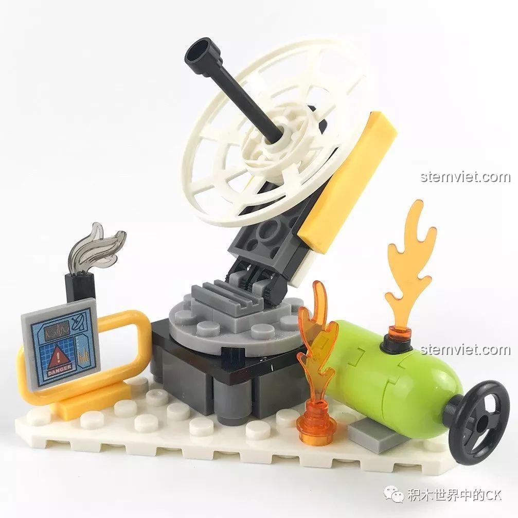 Tiểu cảnh thí nghiệm bị sự cố với thiết bị khoa học và ngọn lửa trong bộ lắp ráp SEMBO SD9549.