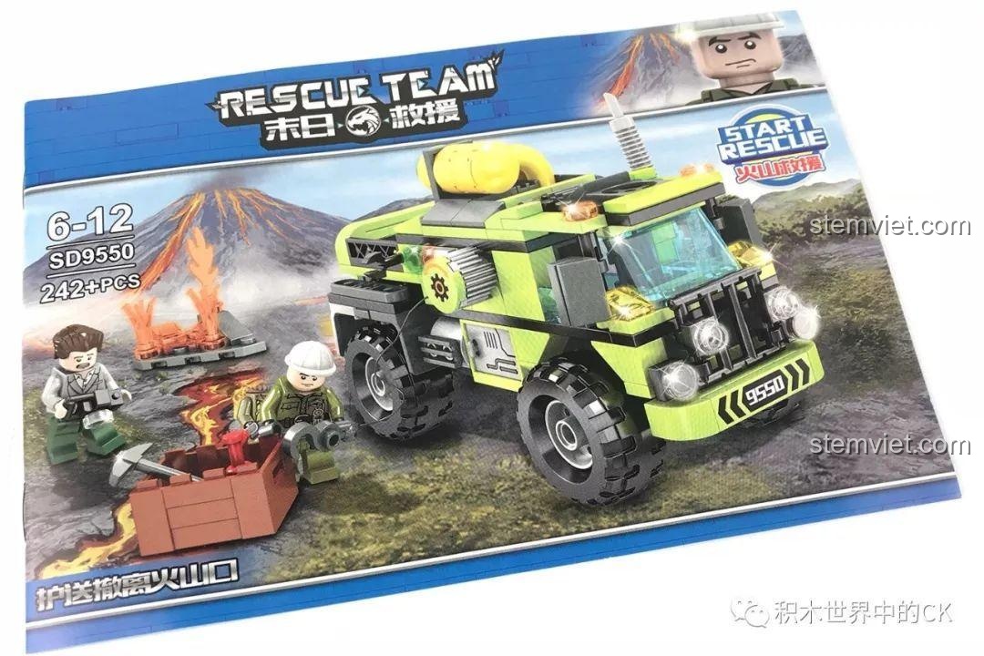 Sách hướng dẫn lắp ráp bộ đồ chơi lắp ráp Xe Cứu Hộ Núi Lửa SEMBO SD9550