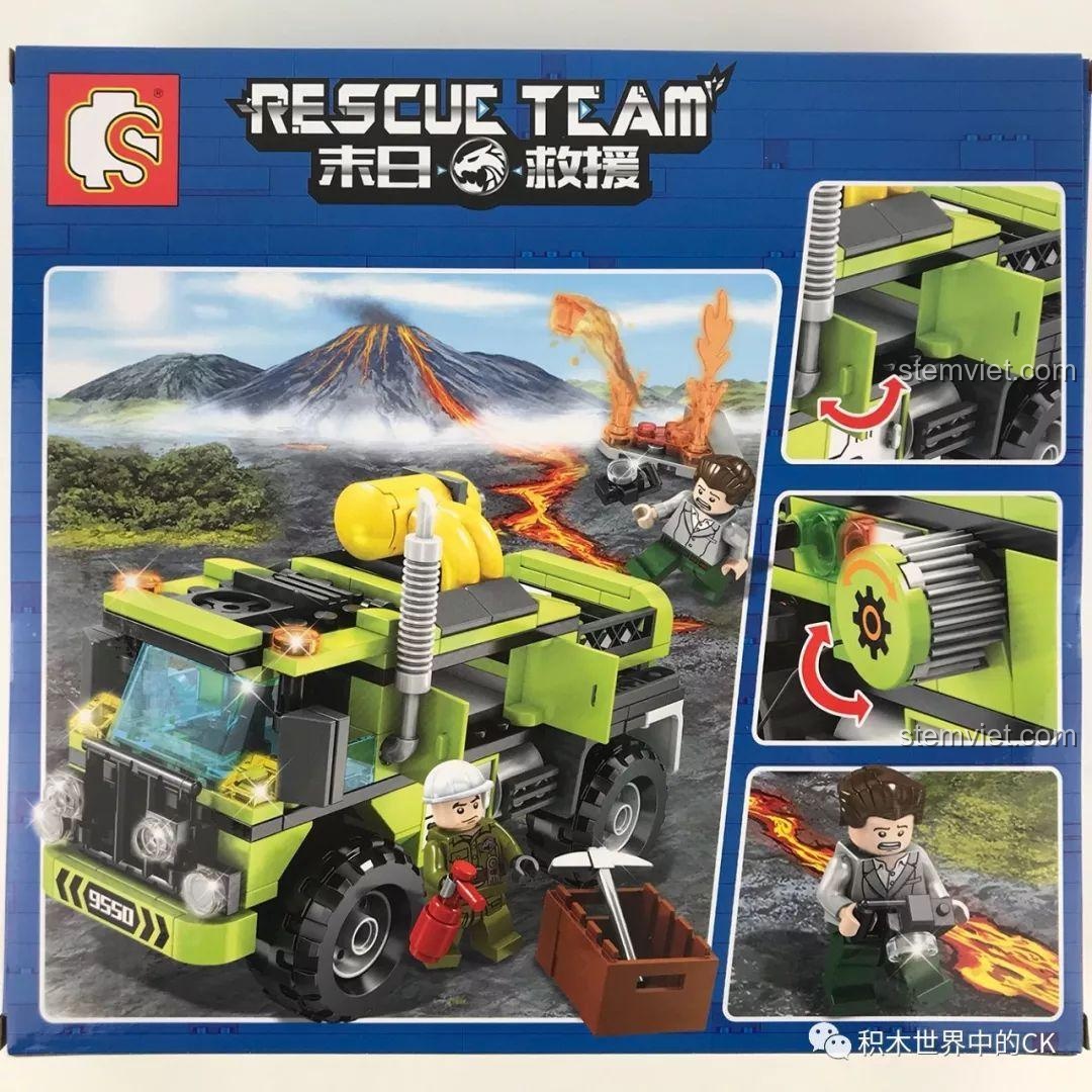 Minifigure Đại Vĩ và Nhiếp ảnh gia trong bộ đồ chơi lắp ráp Xe Cứu Hộ Núi Lửa SEMBO SD9550