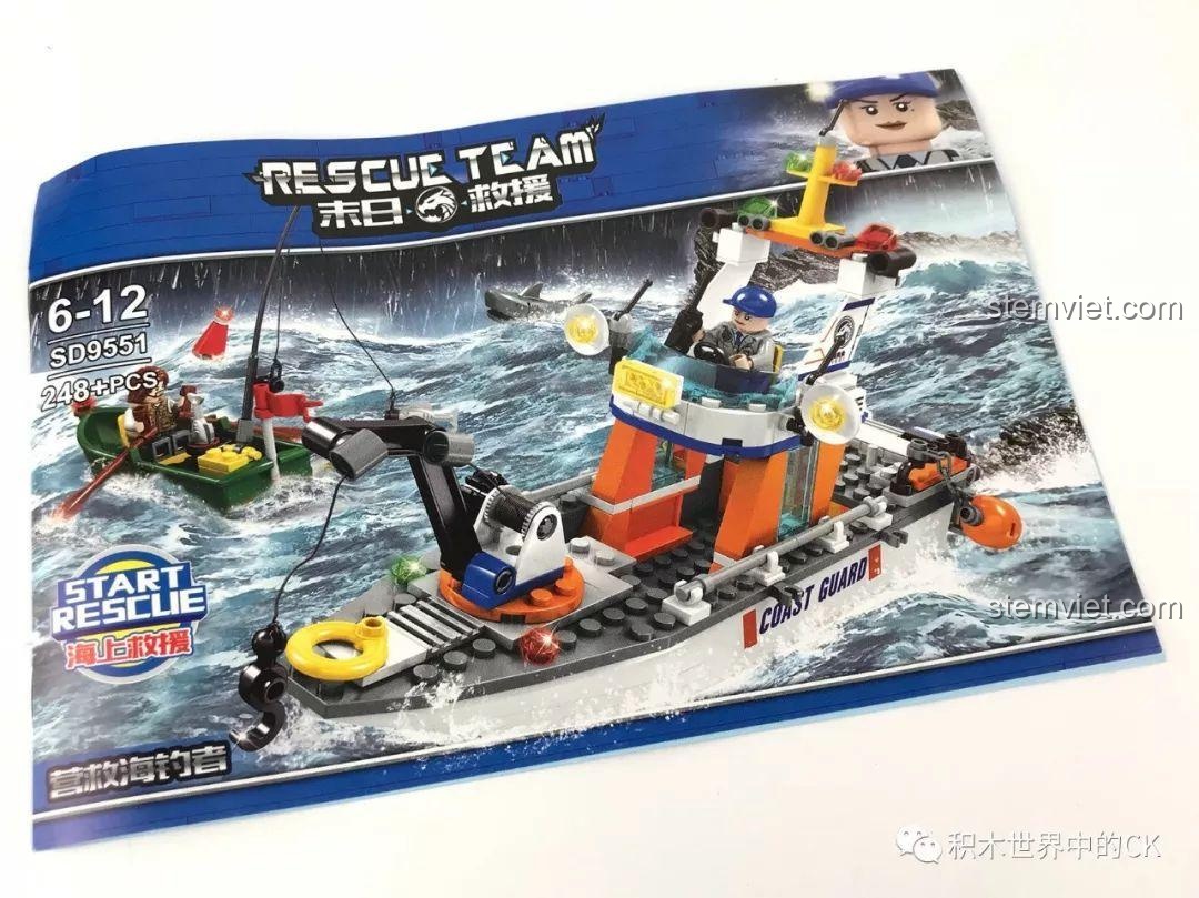 Sách hướng dẫn lắp ráp chi tiết của bộ đồ chơi mô hình SEMBO SD9551, bìa sách in hình sản phẩm hoàn thiện.