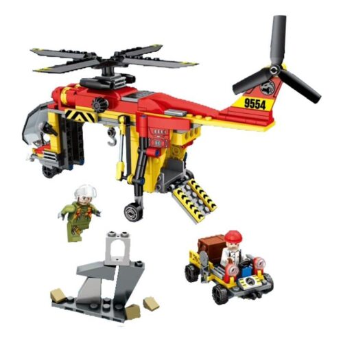 Bộ lắp ráp SEMBO SD9554 Trực thăng Vận tải Cứu hộ cho bé trai 6 tuổi. Đồ chơi mô hình máy bay trực thăng cứu hộ giá rẻ.