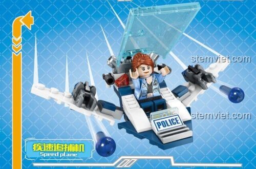 Đồ chơi mô hình Xe Cảnh Sát Biến Hình SEMBO SD9676, máy bay tốc độ với minifigure cảnh sát nữ, phát triển tư duy cho bé trai