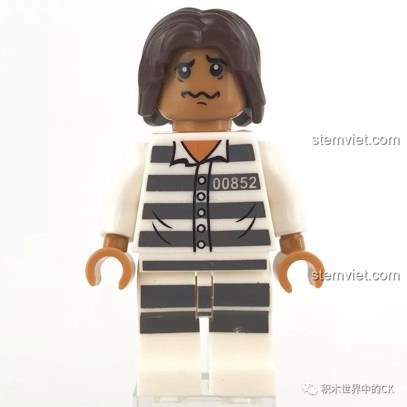 Minifigure Tù Nhân trong bộ đồ chơi SEMBO SD9816, bộ lắp ghép Xe Cảnh Sát Biến Hình, tăng tính chân thực cho trò chơi.