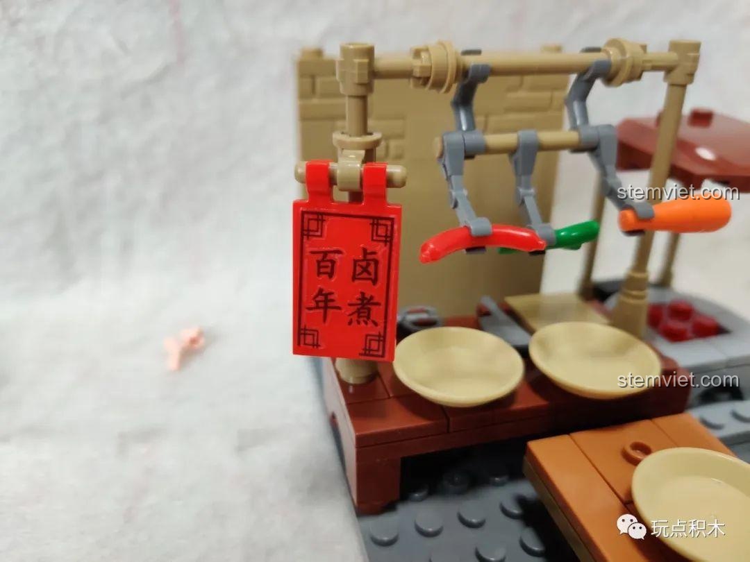 Nồi đặc biệt bộ lắp ghép Sembo, chi tiết độc đáo cho mô hình quán ăn, đồ chơi mô hình phố cổ.