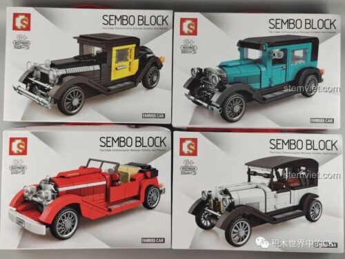 Mô hình Xe Cổ Điển Ford Model A 1930 SEMBO 607401 đã lắp ráp hoàn chỉnh, thể hiện rõ chiều dài 18cm và chiều rộng 7.8cm, chi tiết tinh xảo, đáng tiền cho bé trai 6 tuổi.