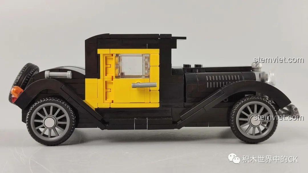 Góc nhìn ngang của mô hình đồ chơi lắp ráp Xe Cổ Điển Ford Model A 1930 SEMBO 607400.