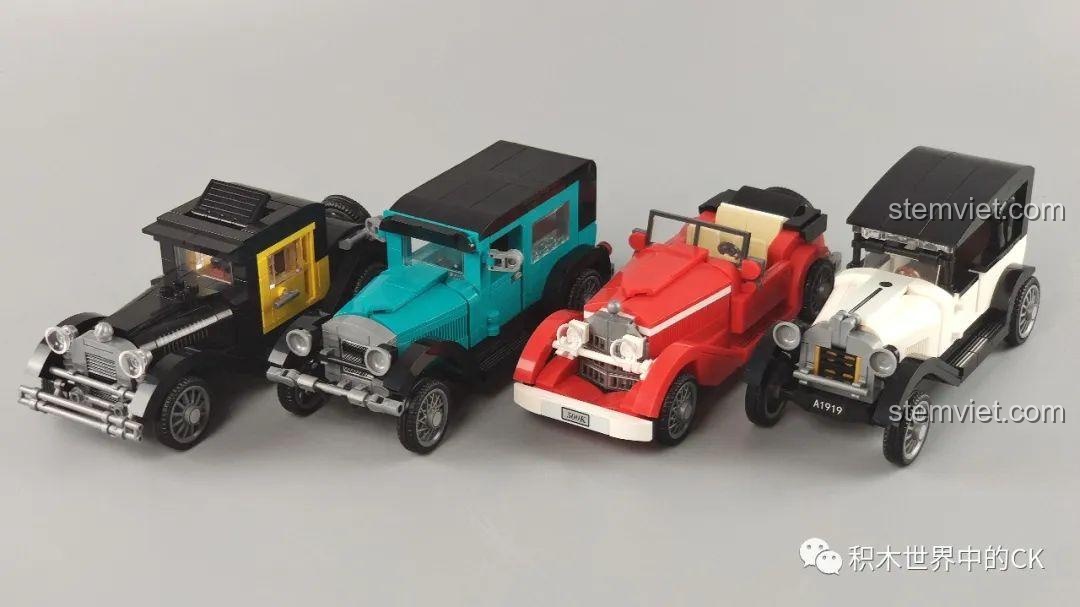 Mô hình đồ chơi lắp ráp SEMBO 607400 màu đen trưng bày cùng minifigure, tạo cảnh tượng sống động.