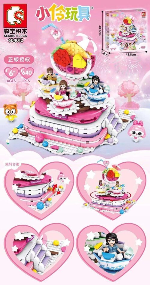 SEMBO BLOCK 604012 Bộ đồ chơi Bánh kem xoay, Đồ chơi lắp ghép Bánh kem xoay, Đồ chơi mô hình Bánh kem xoay, Đồ chơi xây dựng Bánh kem xoay, Đồ chơi giáo dục Bánh kem xoay, Đồ chơi sáng tạo Bánh kem xoay, Đồ chơi phát triển trí tuệ Bánh kem xoay, Đồ chơi cho bé gái 6 tuổi, Đồ chơi an toàn, Đồ chơi chất lượng cao, Đồ chơi giá tốt