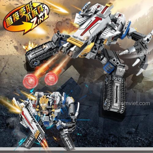 Chi tiết đồ chơi mô hình Thủ lĩnh Decepticon Megatron Shengyuan, các khớp nối linh hoạt và chi tiết sắc sảo, tương thích LEGO®.
