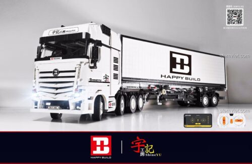đồ chơi mô hình Xe Tải Mercedes-Benz Actros, xe đầu kéo có rơ moóc và điều khiển từ xa, bộ khối lắp ghép QC007 cho bé trai 8 tuổi, đồ chơi lắp ráp giá rẻ.
