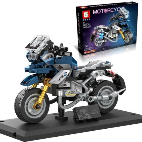 Mô hình xe máy BMW Waterbird Shu Gao 68009, bộ đồ chơi lắp ghép xe máy BMW, đồ chơi mô hình xe máy cho bé trai 6 tuổi, thiết kế chi tiết, bánh xe quay được