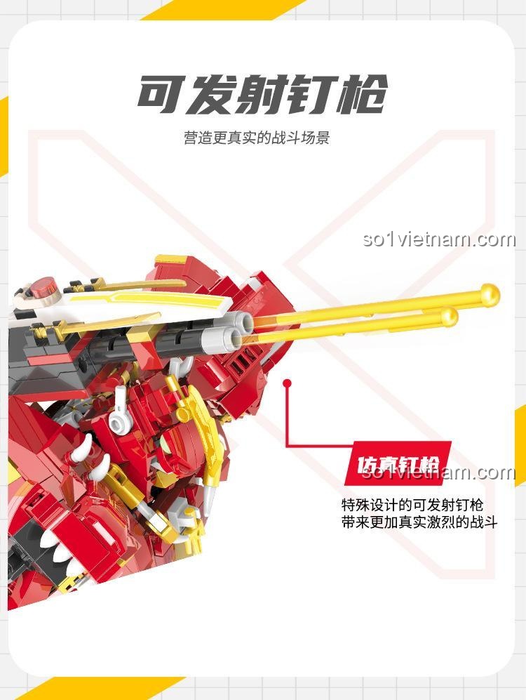 Đồ chơi mô hình Robot Chiến Đấu Khủng Long Shuang Gao 30501 có súng bắn đạn nhựa, bộ xếp hình 30501 giá rẻ cho bé trai.