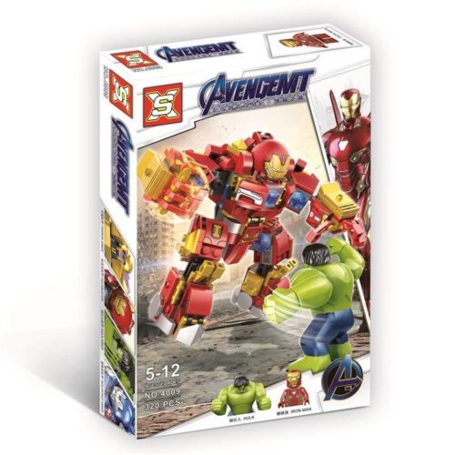 Bộ đồ chơi Shuangxiang 4009 Cơ giáp Người Sắt Phản Hulk Đại Chiến Người Khổng Lồ Xanh, hộp sản phẩm, dành cho bé trai 5-12 tuổi, giá tốt.