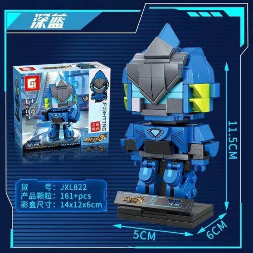 Mô hình robot chiến đấu 钢铁飞龙3:深蓝, 树高积木, JXL822, 161 mảnh, đồ chơi lắp ghép, đồ chơi mô hình, con trai, 6 tuổi, giá tốt, chất lượng cao, tập trung chi tiết, phối hợp tay mắt, sáng tạo ý tưởng, giải quyết vấn đề, tư duy hệ thống