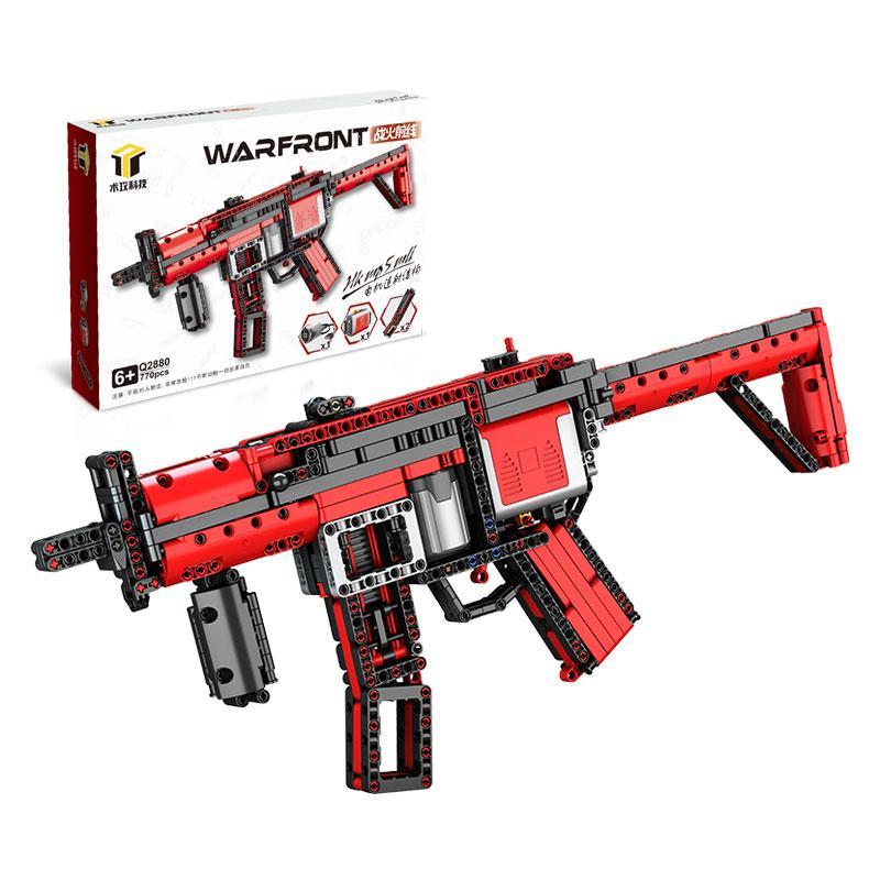 Bộ lắp ráp Súng tiểu liên MP5 Warfront Q2880 Shugong Technology chất lượng cao, đồ chơi mô hình súng MP5 điện cho bé trai 6 tuổi, giá tốt.