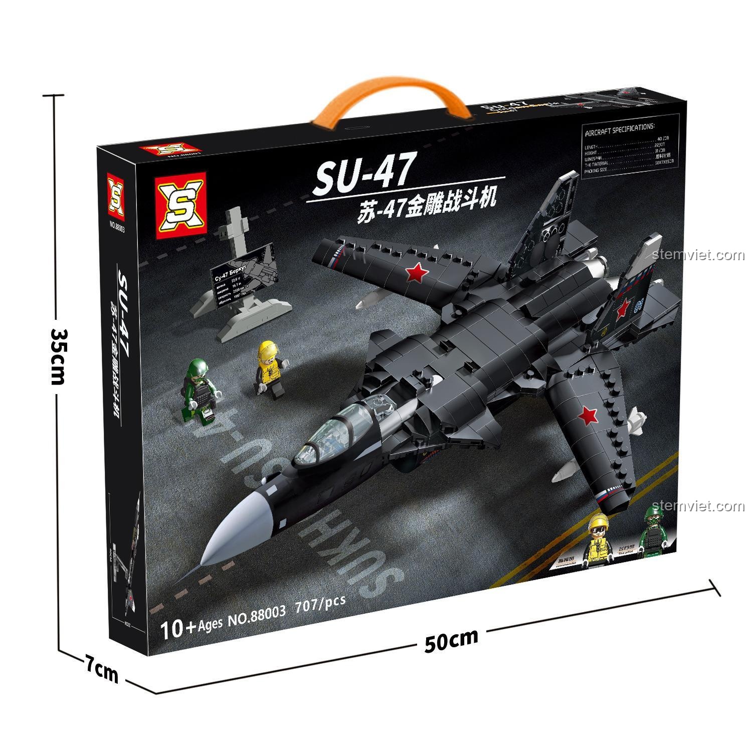 Máy bay chiến đấu Su-47 Golden Eagle bộ lắp ghép Sluban 88003, máy bay chiến đấu Su-47, máy bay chiến đấu, đồ chơi mô hình quân sự, đồ chơi lắp ráp, đồ chơi giáo dục, quà tặng cho bé trai 8 tuổi, quà tặng sinh nhật, quà tặng Giáng Sinh, quà tặng Tết