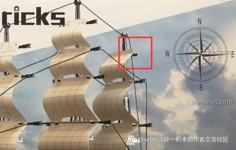 Một góc nhìn khác về các chi tiết bên trong hộp bộ lắp ghép Tàu Hộ Vệ USS Constitution Sluban M38-B0836.