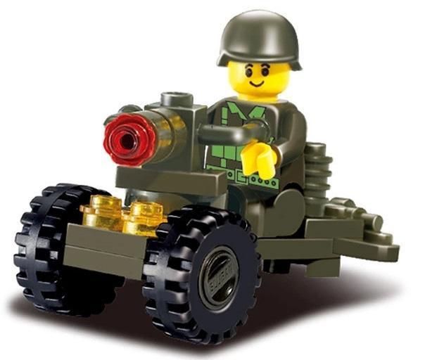 Bộ đồ chơi lắp ráp Sluban M38-B0118 Pháo Chống Tăng Lực Lượng Lục Quân, hộp sản phẩm cho bé trai 6 tuổi, giá tốt.