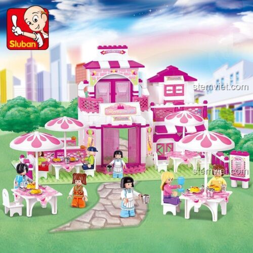 Hộp sản phẩm bộ lắp ghép Sluban M38-B0150 Nhà hàng Lãng mạn Hải Đường