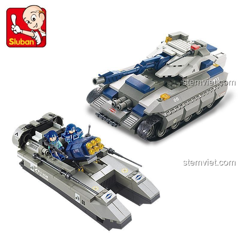 Sluban M38-B0211 Đặc nhiệm: Trụ sở Đặc cảnh - Xe tăng và tàu chiến