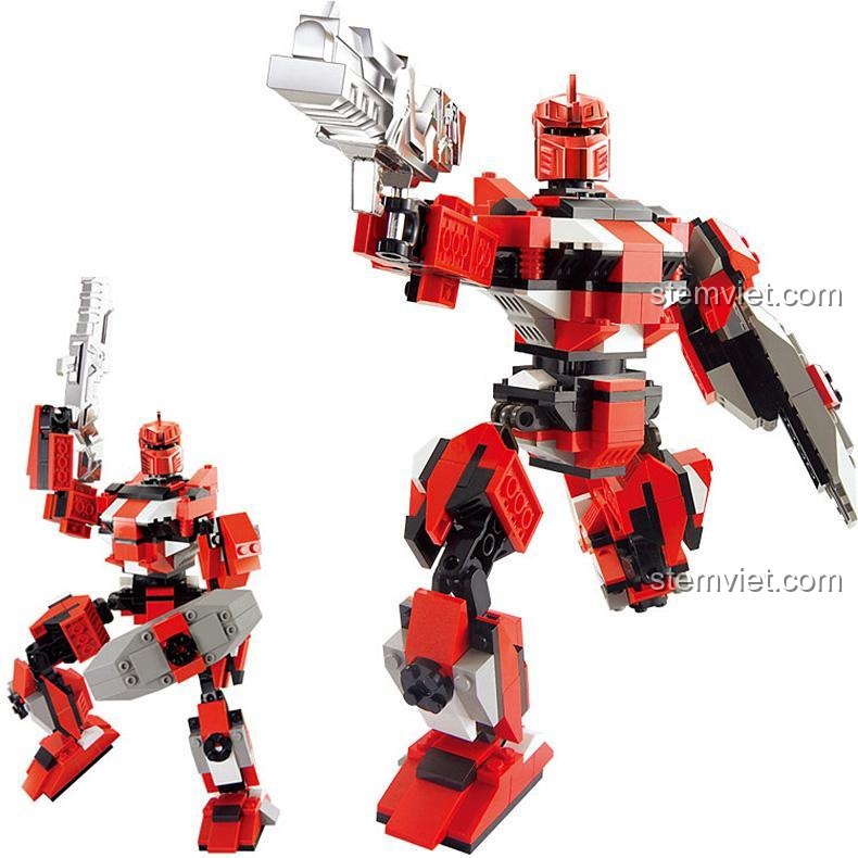 Hai tư thế chiến đấu của đồ chơi mô hình Robot Fire Tornado M38 B0212.