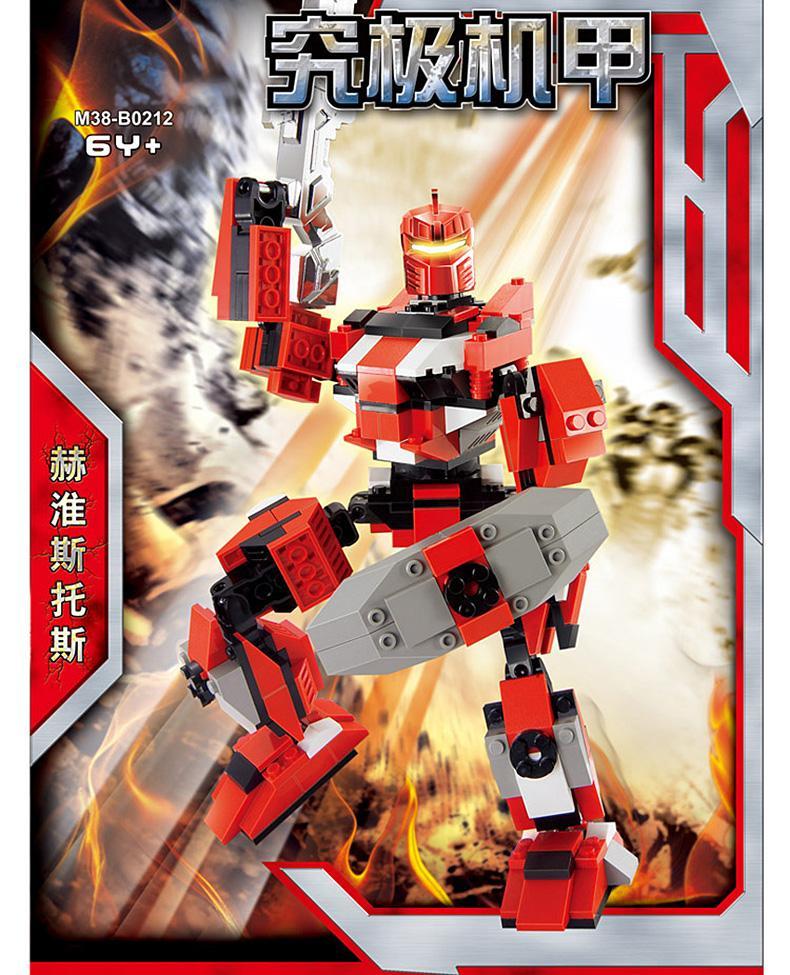 Hộp đồ chơi lắp ráp Robot Lửa Hephaestus Sluban M38-B0212, Sức Mạnh Hỏa Thần, dành cho con trai 6 tuổi, giá rẻ.
