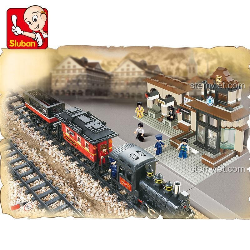 Đồ chơi mô hình Xe Lửa Hơi Nước M38-B0236 Ga Tàu Hỏa Thế Kỷ Liên Minh Thám Hiểm, mô hình xe lửa hơi nước và nhà ga, chất lượng cao, đáng tiền.