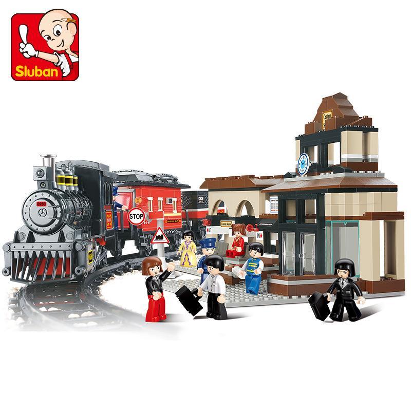 Bộ lắp ráp Ga Tàu Hỏa Sluban M38-B0236 Liên Minh Thám Hiểm với xe lửa và nhà ga, phù hợp cho bé trai 6 tuổi, giá tốt.