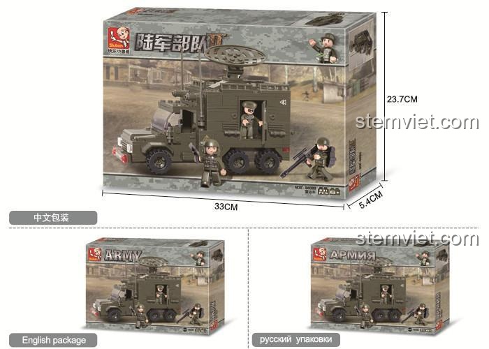 Hộp sản phẩm Xe Radar Quân Đội Sluban M38-B0300