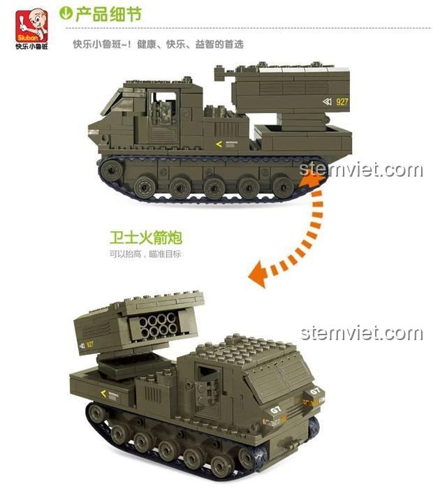 Hộp sản phẩm của bộ xếp hình Sluban M38-B0303 Land Forces 2, món quà quân sự hấp dẫn cho con trai.