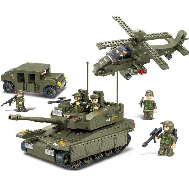 Bộ lắp ghép Xe tăng quân sự Sluban M38-B0309 cho bé trai 8 tuổi, đồ chơi lắp ráp quân đội giá tốt