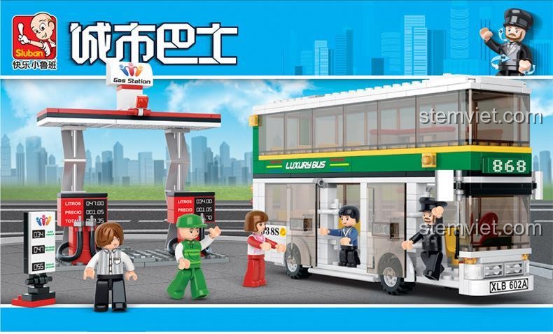 Hộp sản phẩm xe buýt hai tầng Sluban M38-B0331