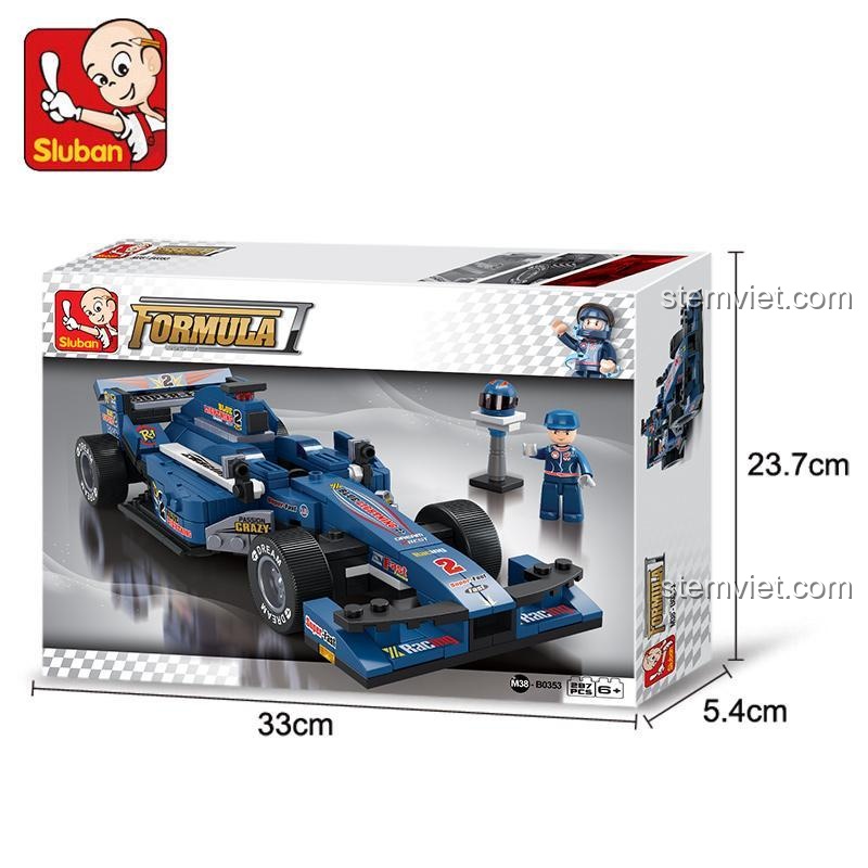 Hộp sản phẩm Xe đua F1 Sluban M38-B0353 Tốc độ Kinh Hoàng Con trai 6+ tuổi