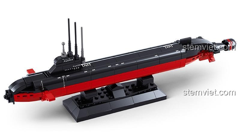 Bộ lắp ghép Sluban B0391, mô hình tàu ngầm hạt nhân hoàn chỉnh, đáng tiền cho bé trai 6 tuổi.