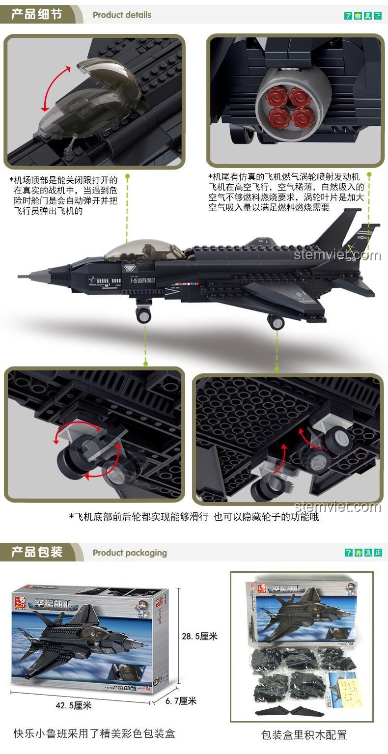 Chi tiết máy bay chiến đấu F-35 "Lightning II" Sluban M38-B0510